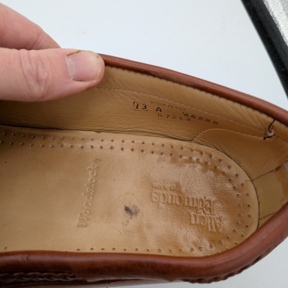 Allen Edmonds Woodstock Mens 13 A Brown Leather Kiltie Tassel Loafers Made USA